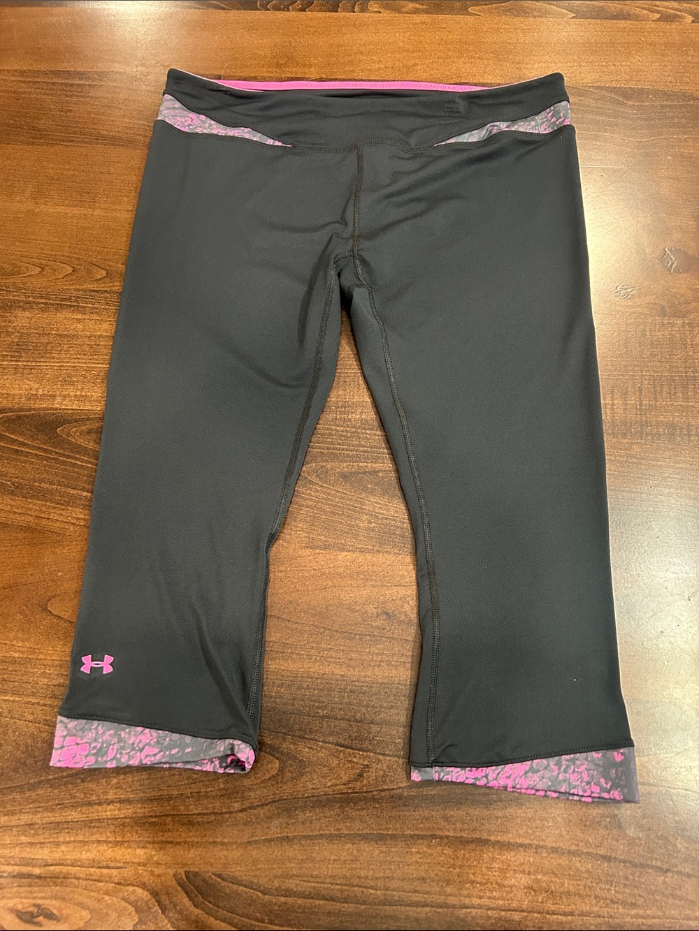 Under Armour Black Leggings with Pink Accent Trim